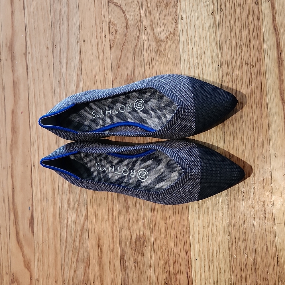 Rothy's The Point Twilight Metallic Captoe Silver… - image 4